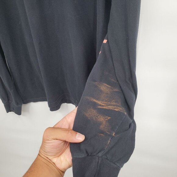 Quiksilver Logo Regular Fit Long Sleeve Top Crewneck Cotton XL Men Black Multi - Picture 4 of 10